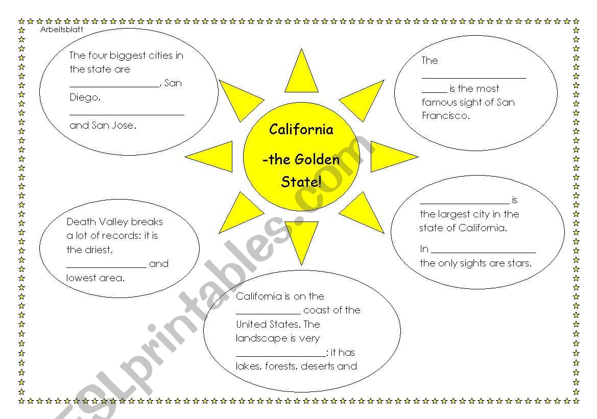 California- The Golden State worksheet