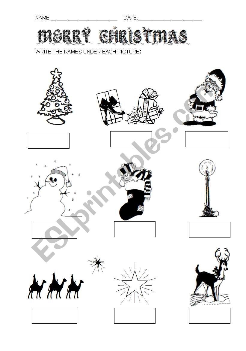 CHRISTMAS WORKSHEET worksheet