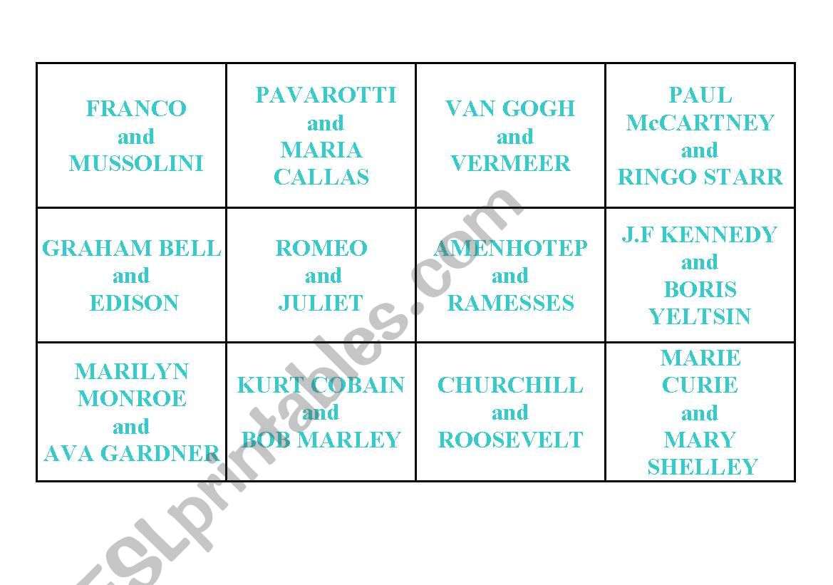 Was-were pelmanism worksheet