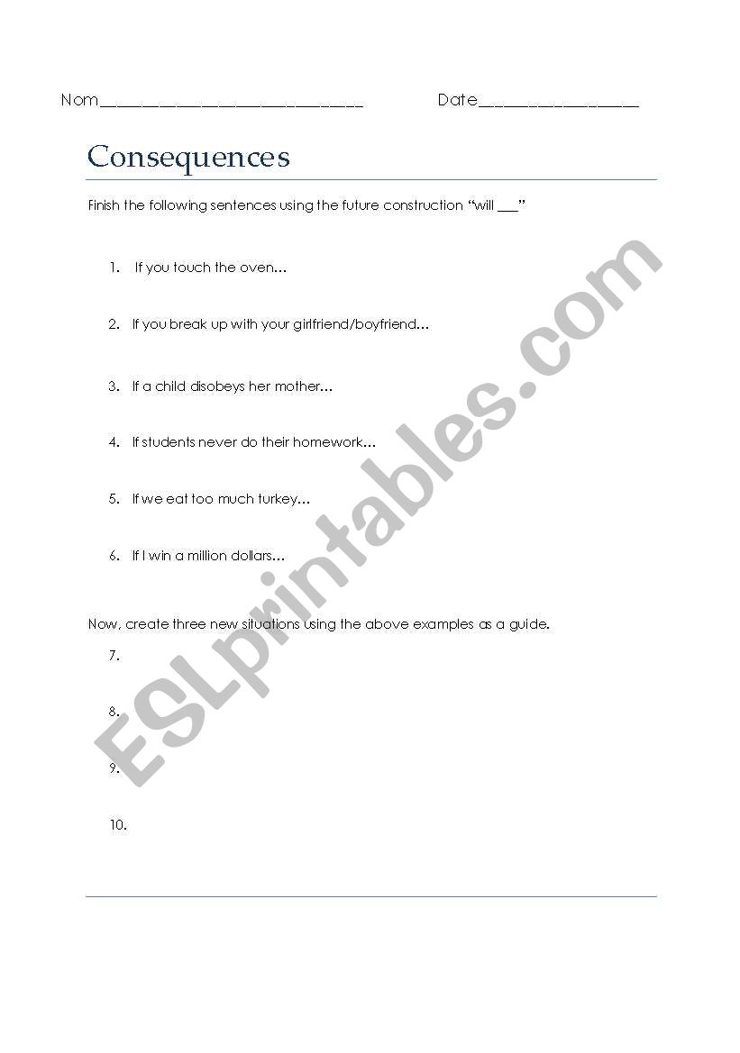 Consequences - Future Constructions with Will