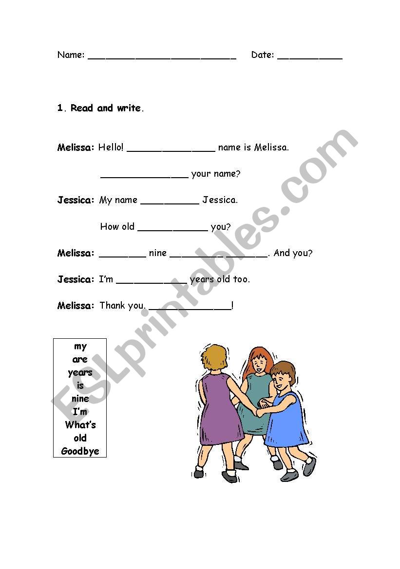 greetings worksheet