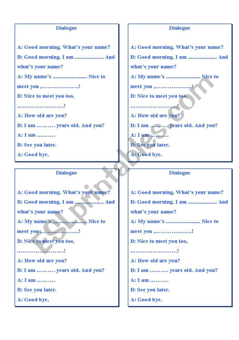 basic dialogue worksheet