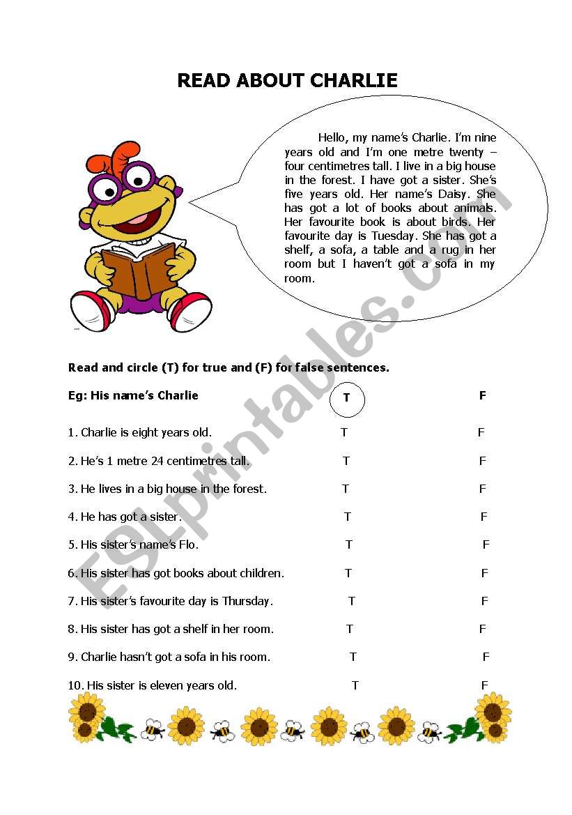 Reading for elementary. worksheet