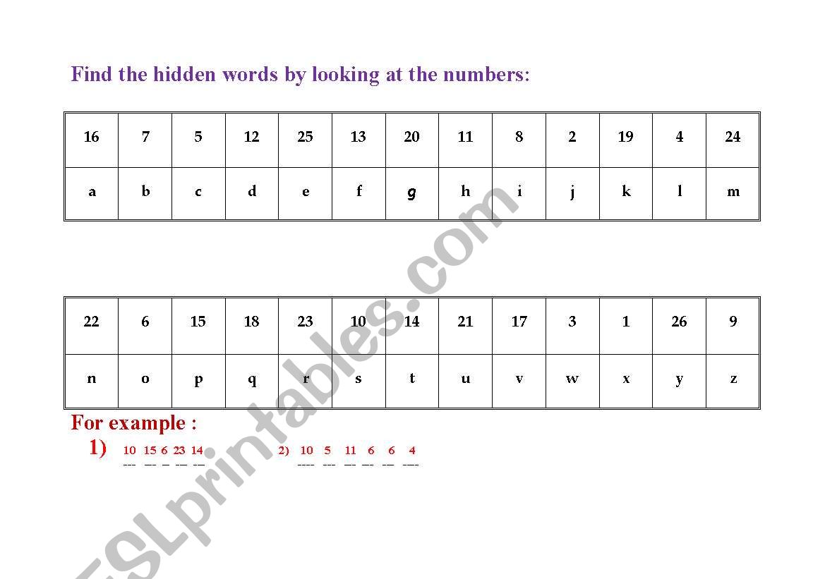  word game worksheet