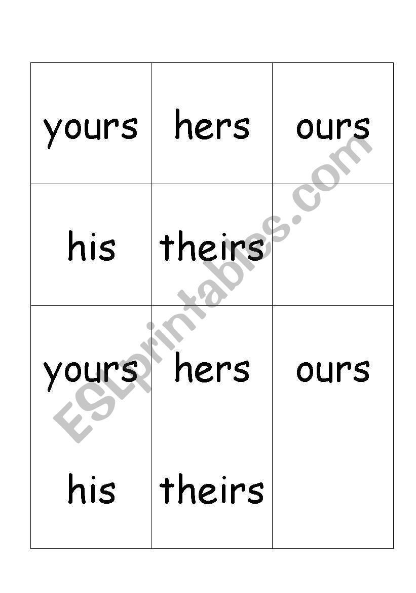 possessive pronouns worksheet