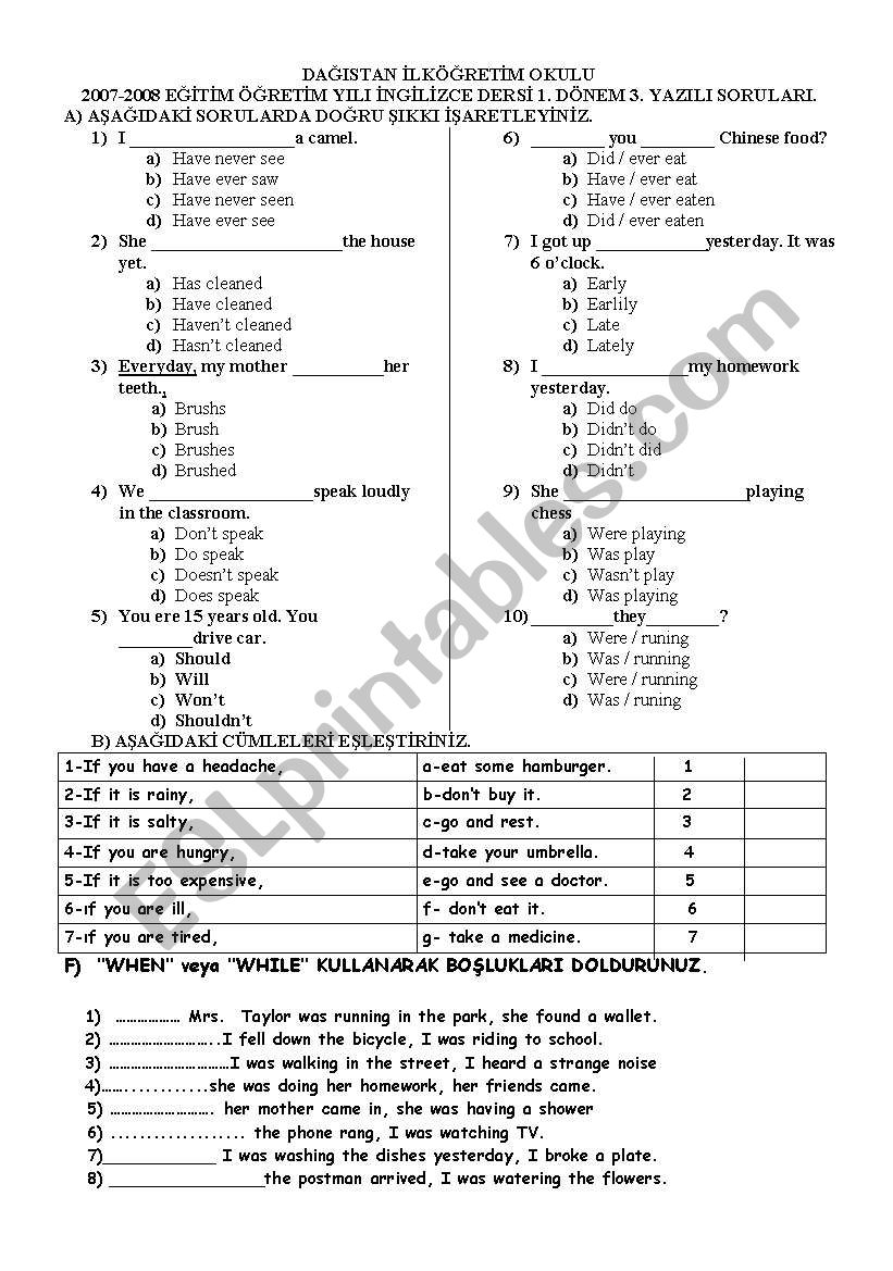 present perfect continuous worksheet