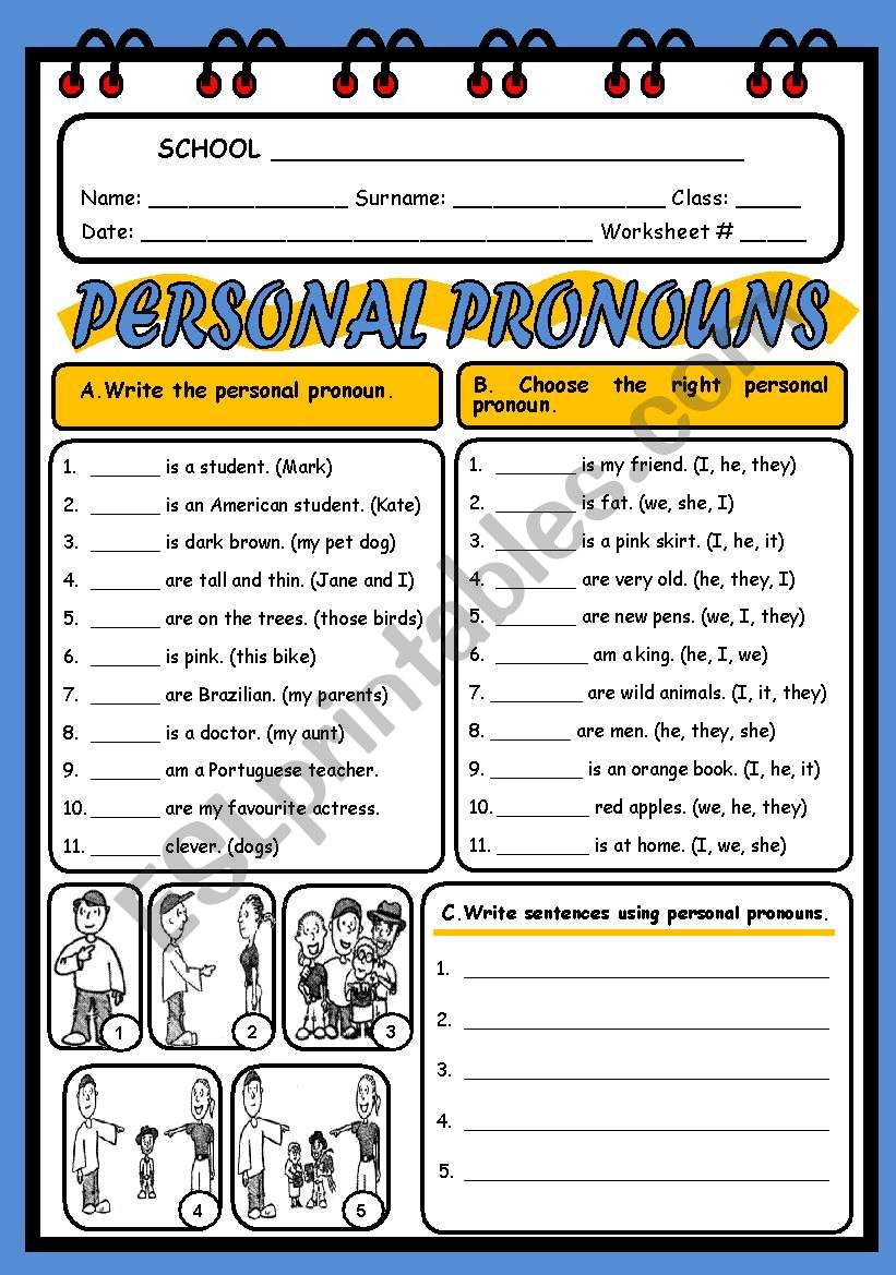 PERSONAL PRONOUNS worksheet