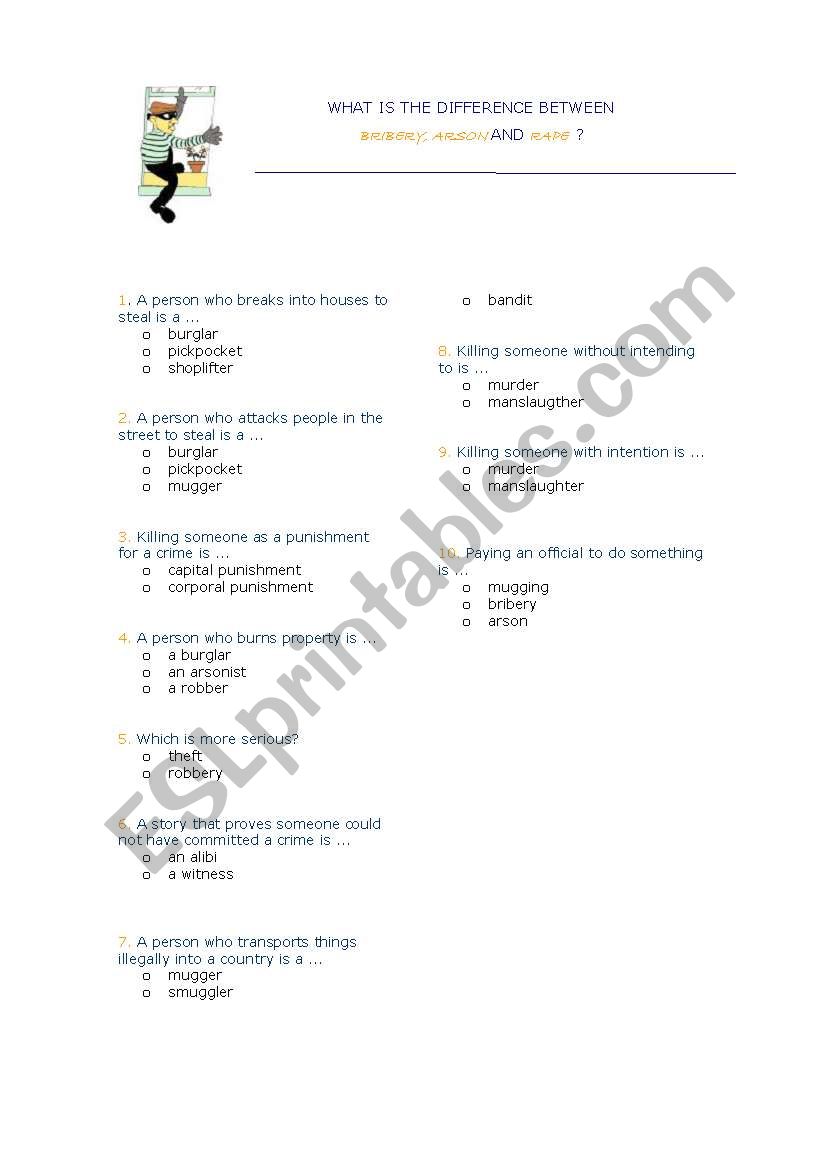 Vocabulary: Crime and Punishment