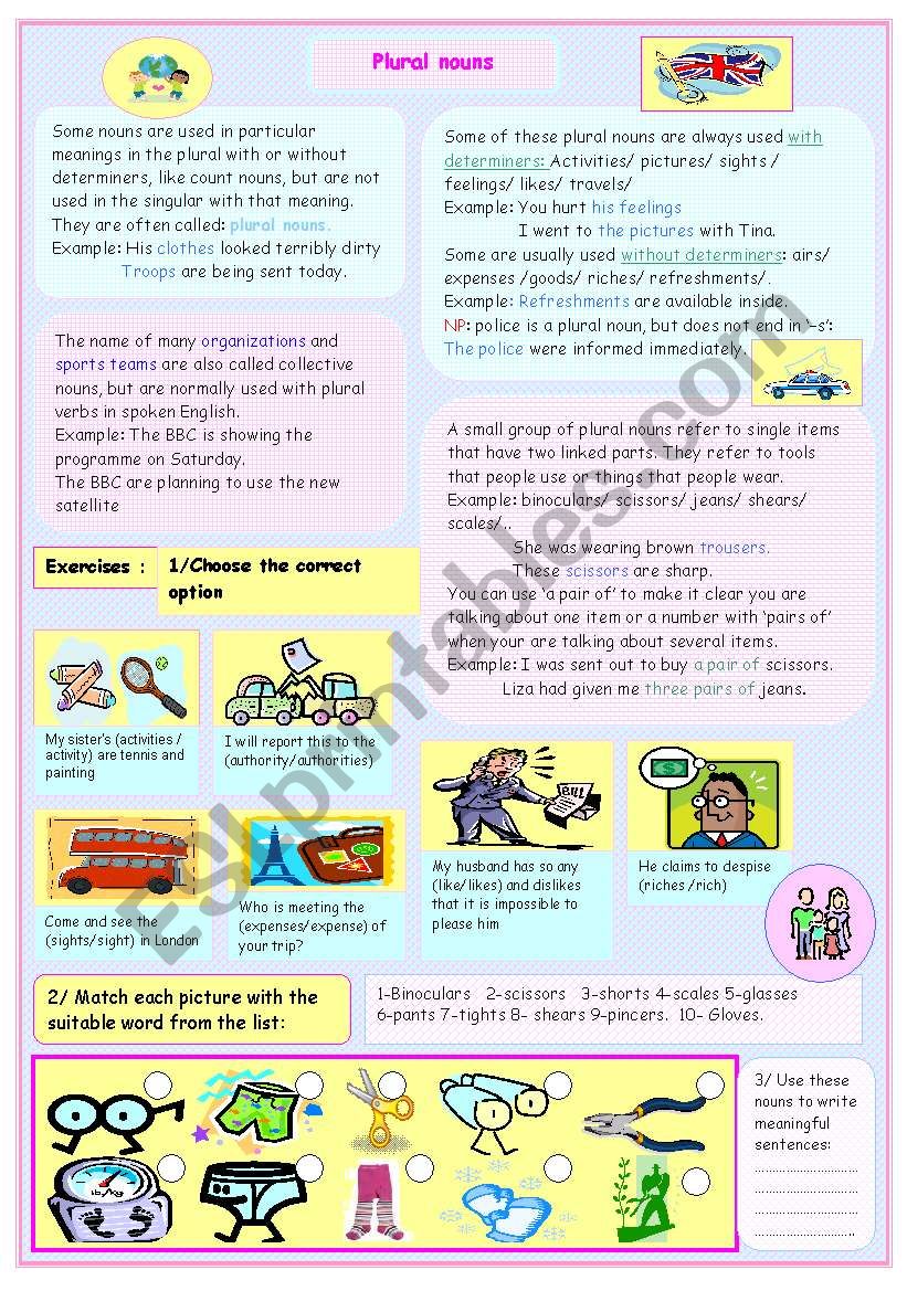 plural nouns worksheet