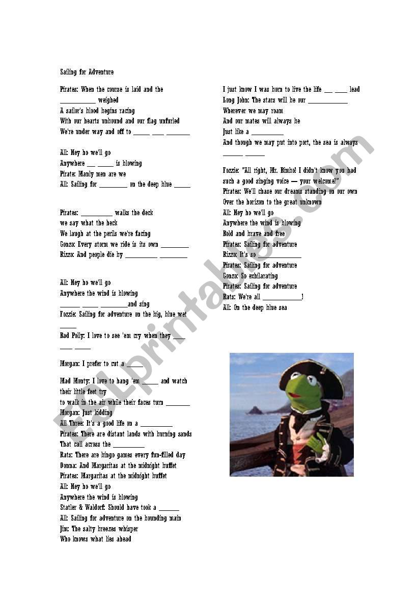 pirate songs worksheet