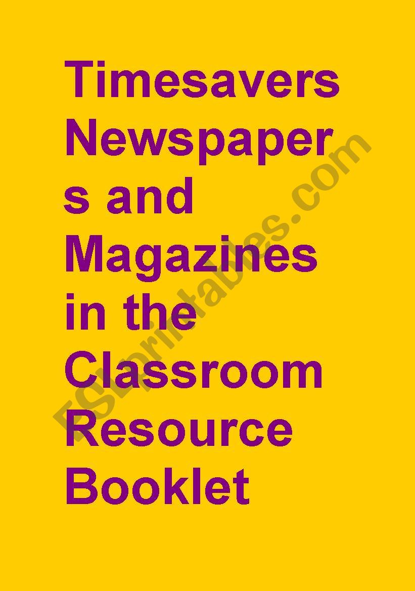 Timesavers Newspapers and Magazine Resource Booklet