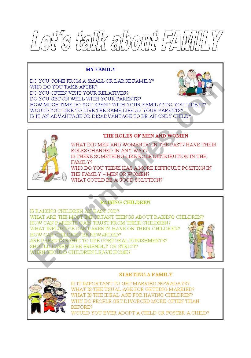 LetÂ´s talk about FAMILY worksheet