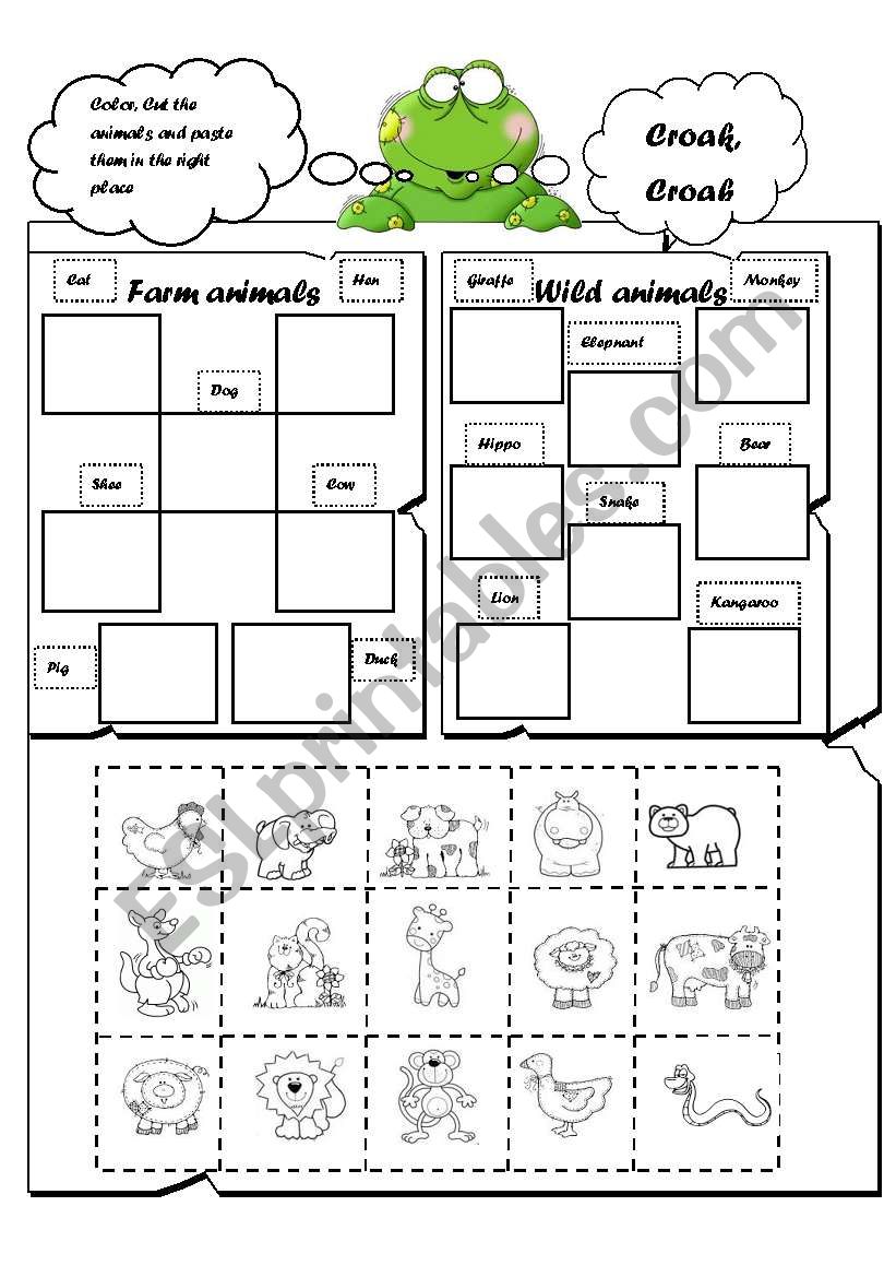 WILD AND FARM ANIMALS worksheet