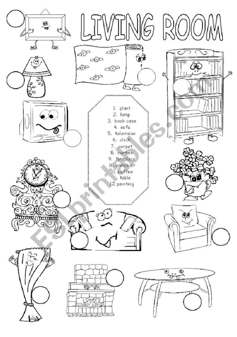 Living room worksheet
