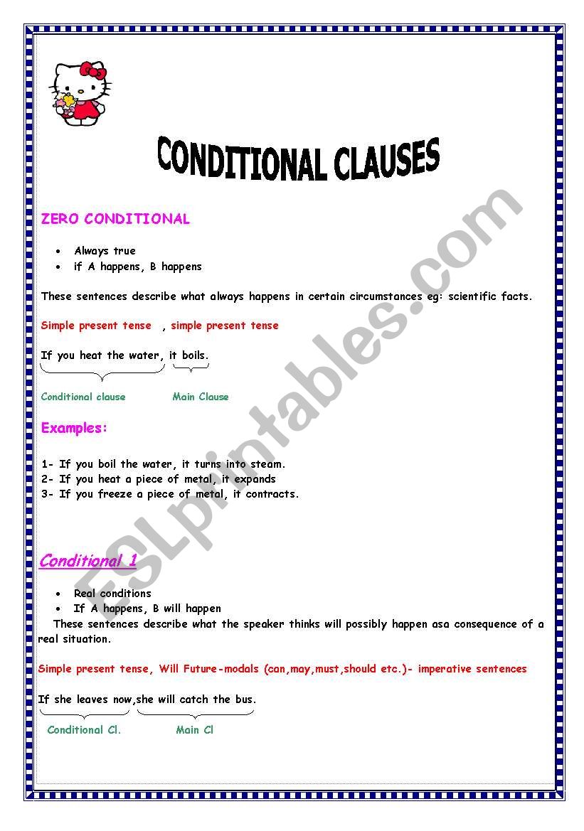 conditional clauses zero and one