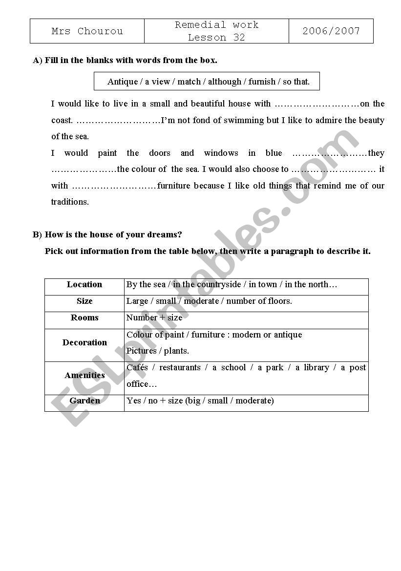 tasks  worksheet