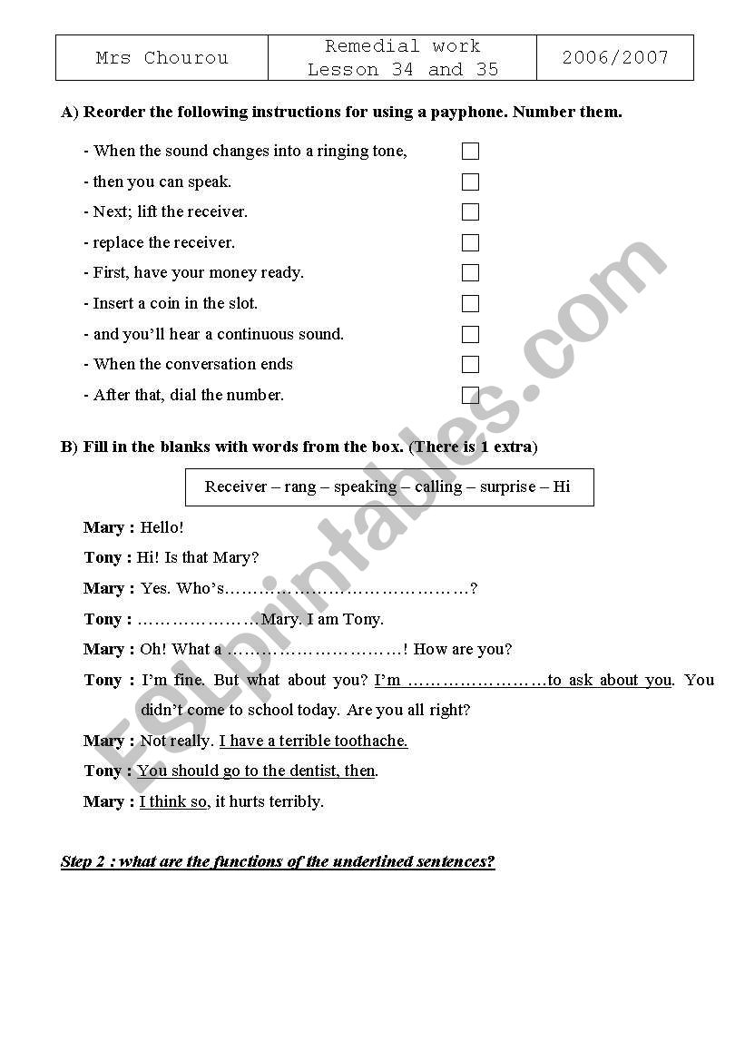 tasks  worksheet