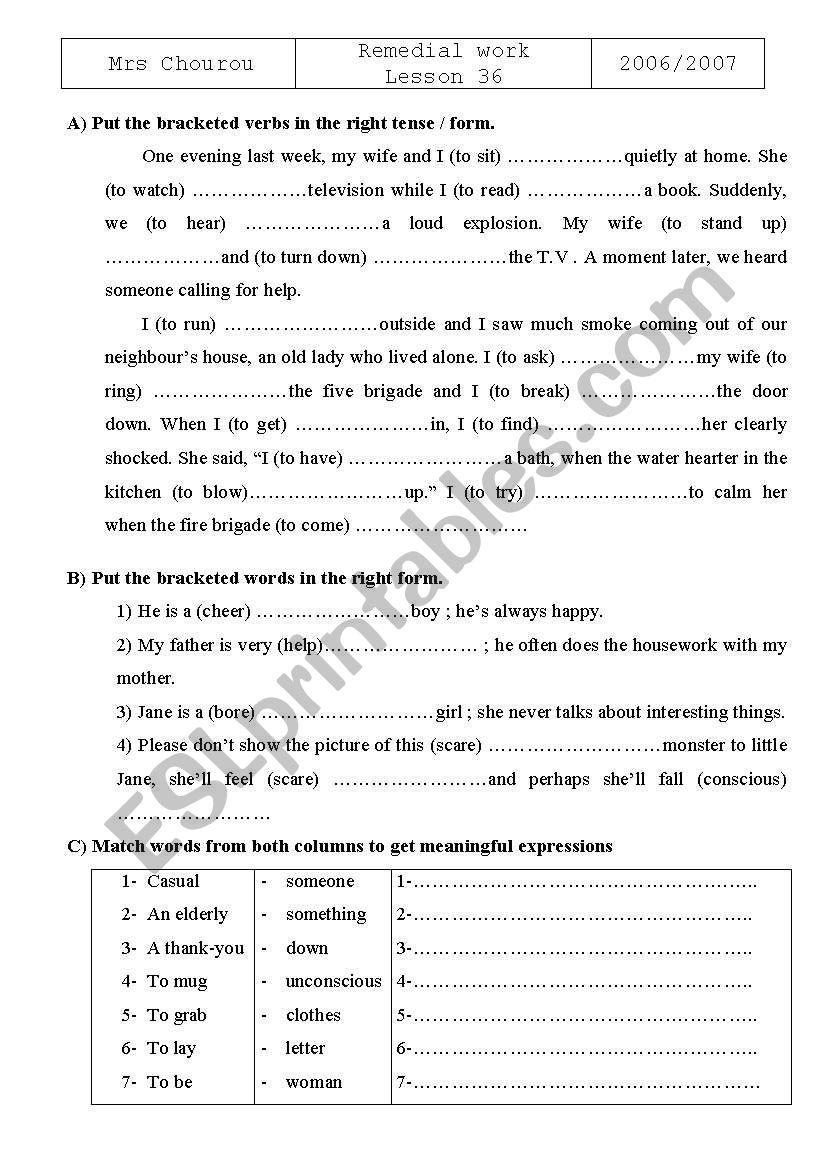 task  worksheet