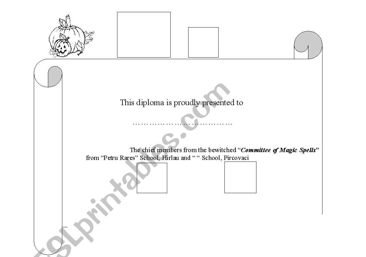 halloween diploma worksheet