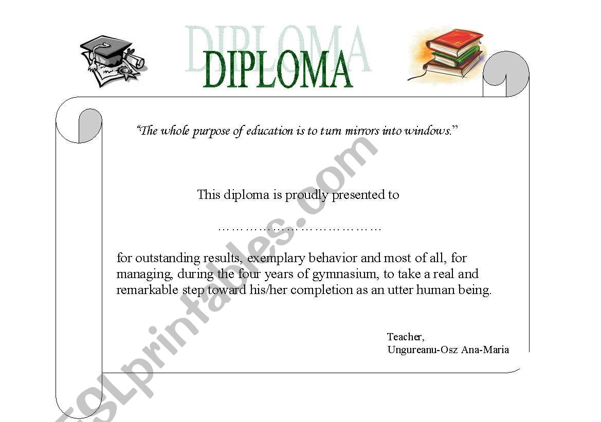 Diploma worksheet