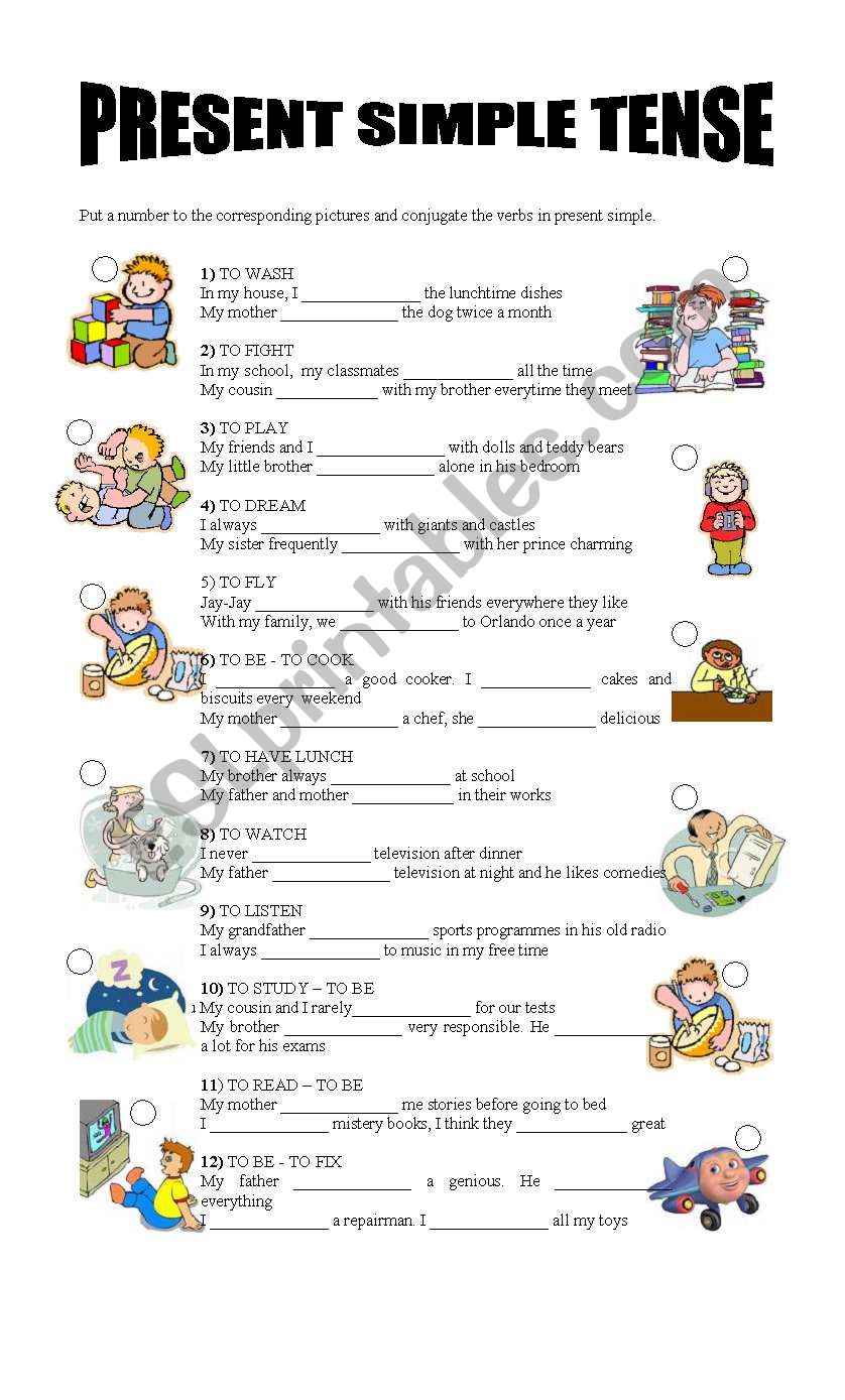 PRESENT SIMPLE TENSE worksheet