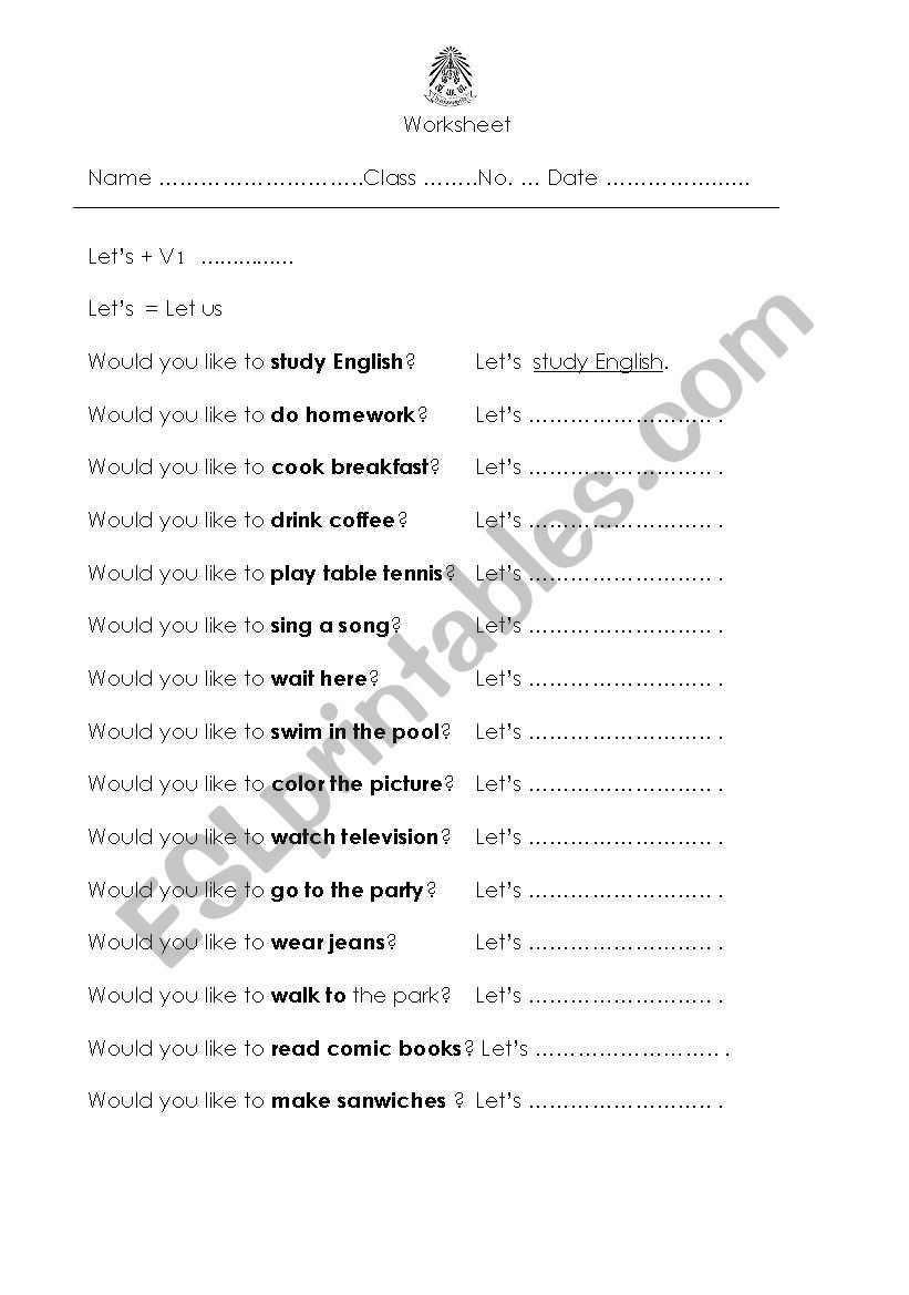   Imperative worksheet
