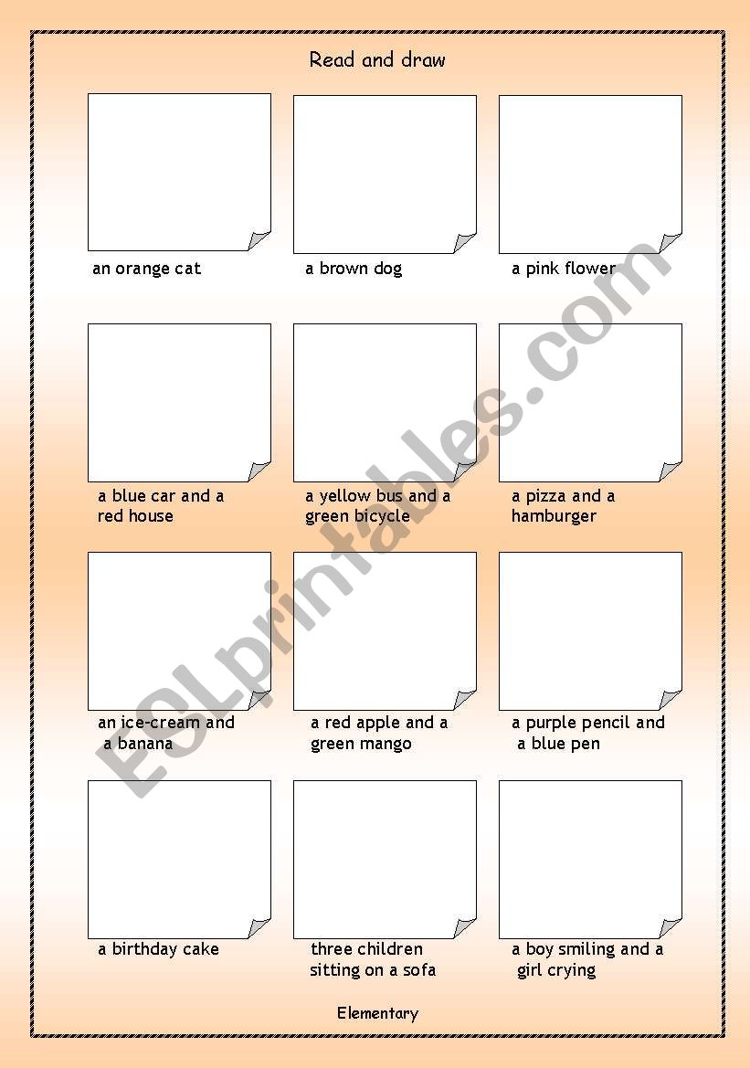 Read and Draw - Elementary worksheet