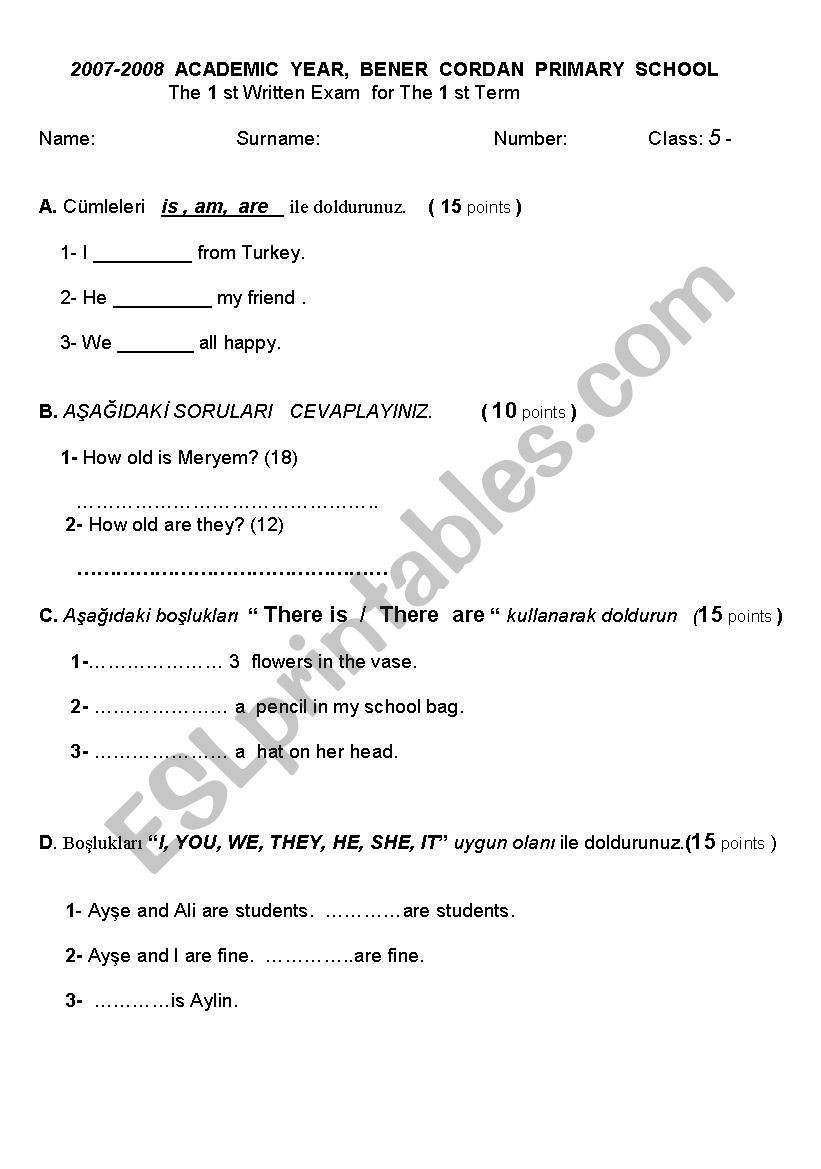 revision  worksheet