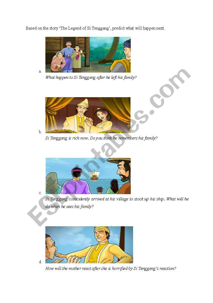 The Legend of Si Tenggang worksheet