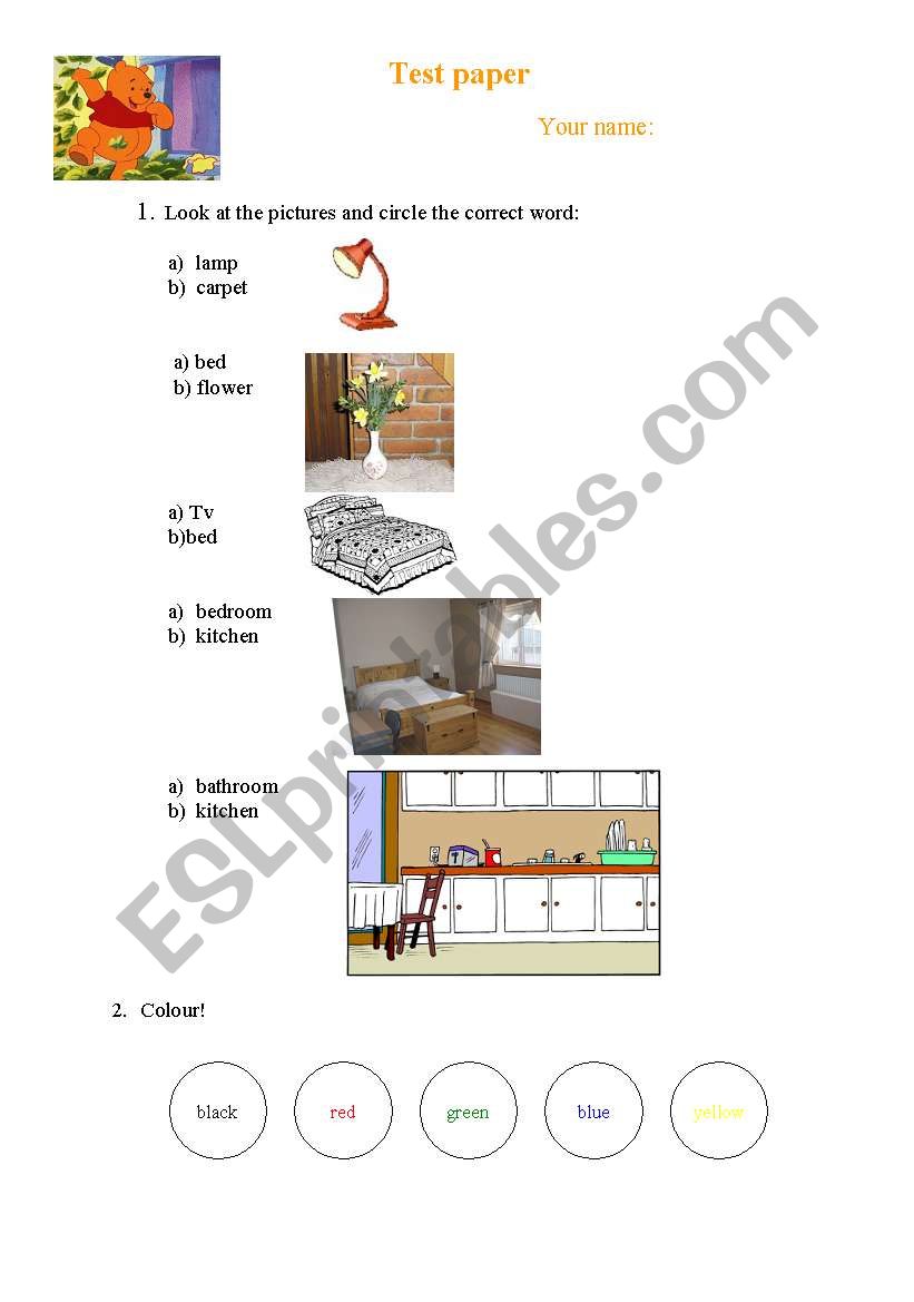 An interesting testpaper worksheet