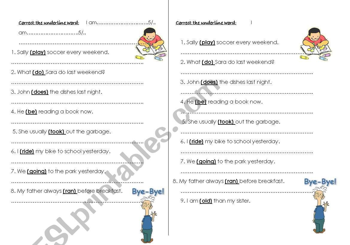 grammar worksheet