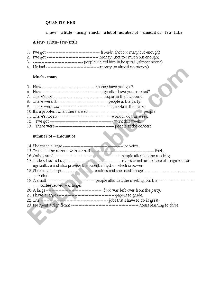 Quantifiers/countables-uncountables