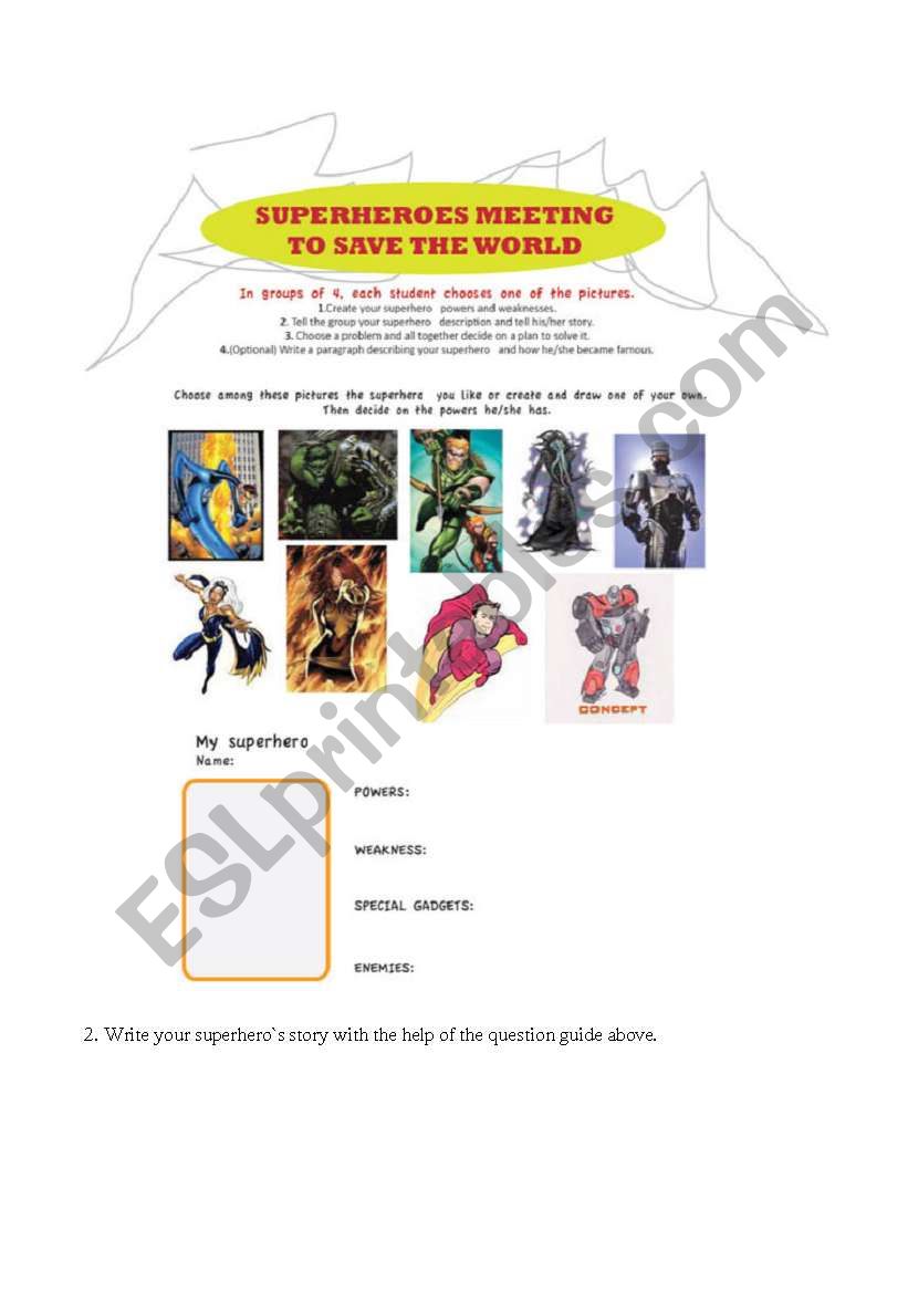 SUPERHEROES MEETING to save the world! (Lesson-plan)