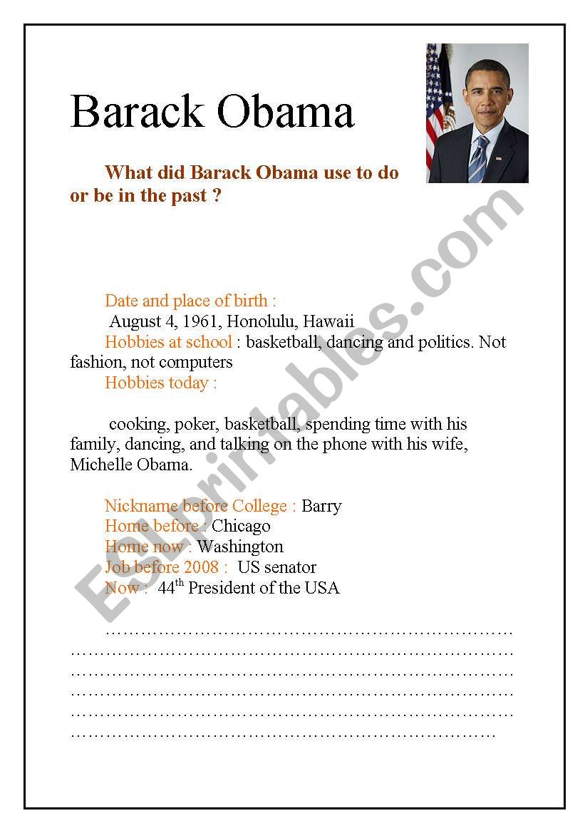 what did Barack Obama use to do in the past ?