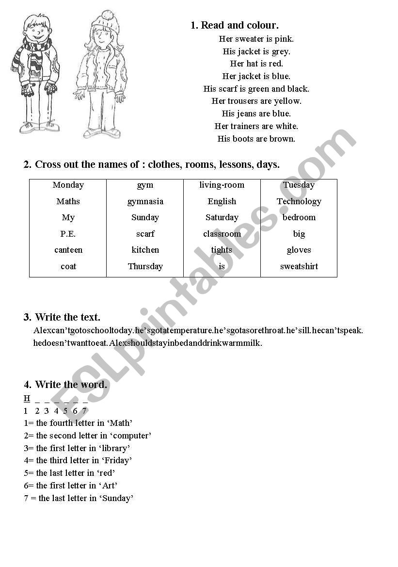 test worksheet