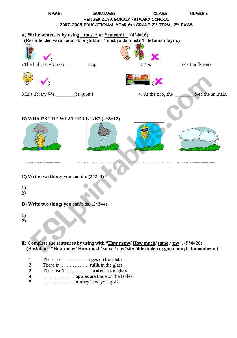 revision worksheet worksheet