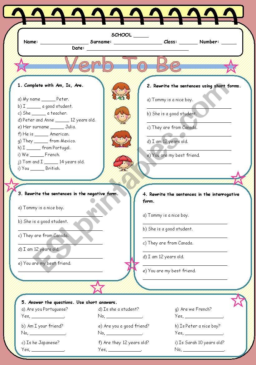 Verb To Be worksheet