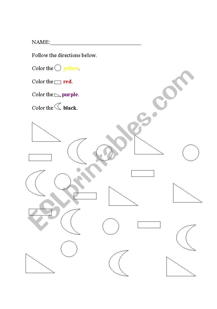 Color words worksheet