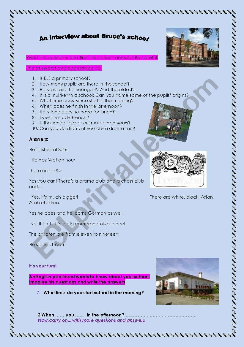  an interview about BruceÂ´s school 