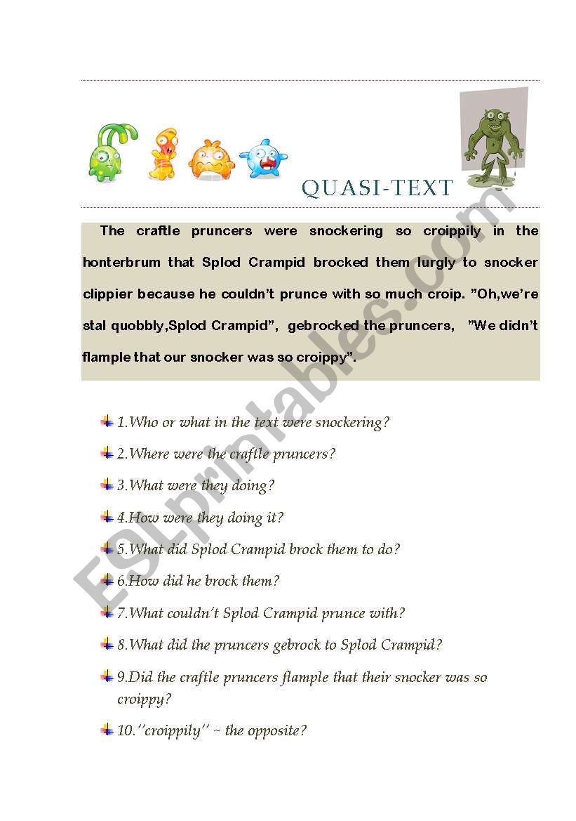 Quasi-Text worksheet
