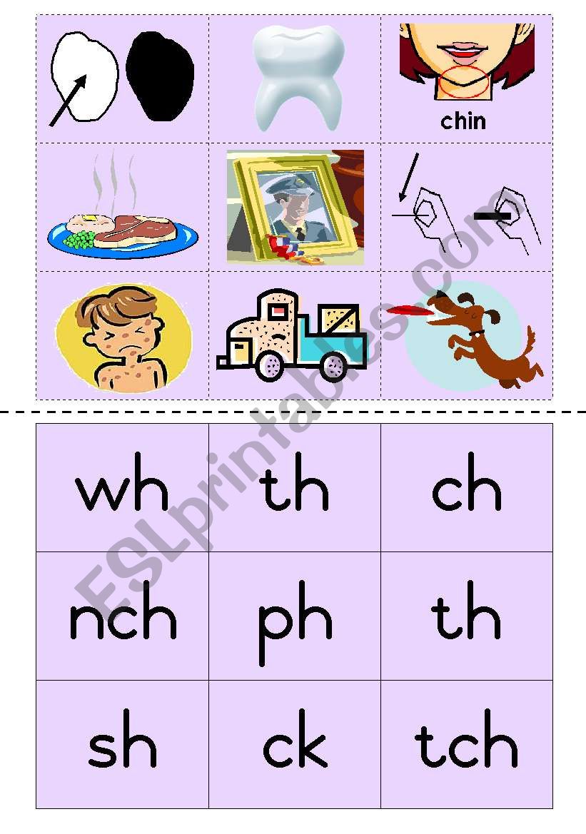 Consonant diagraphs Game 5 worksheet