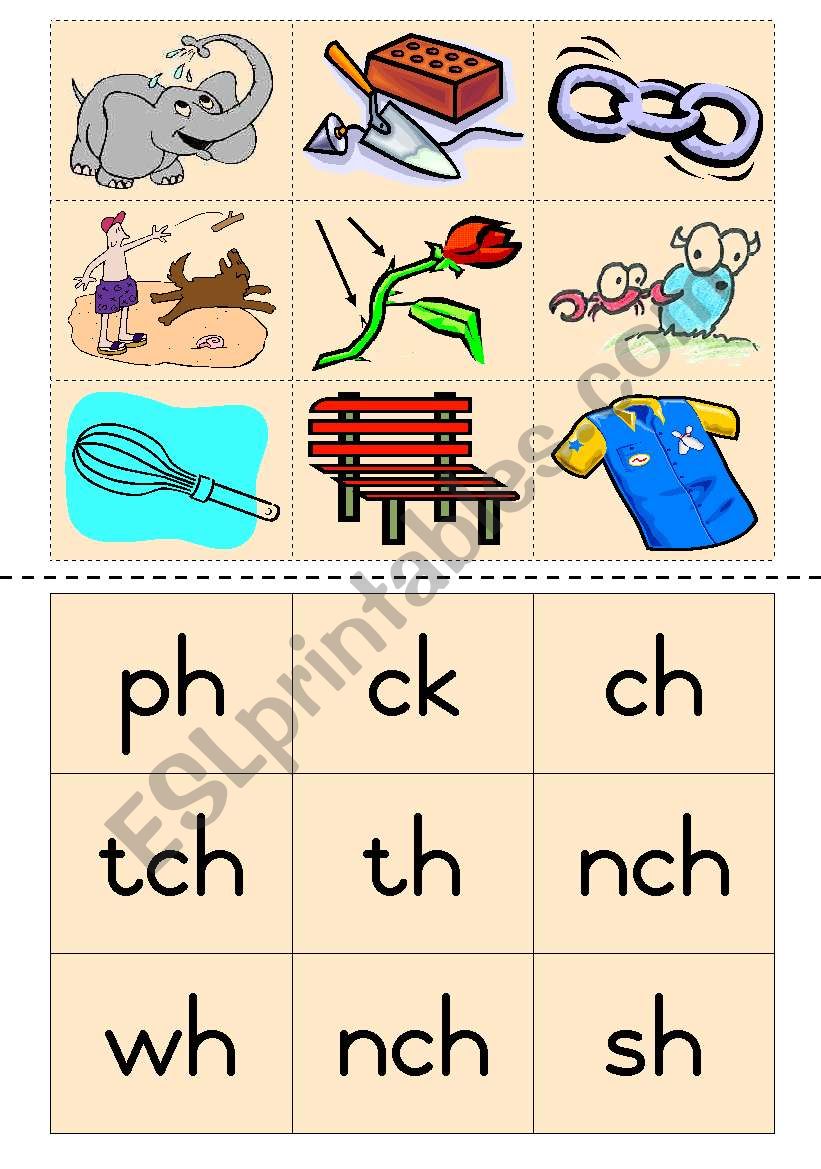 Consonant diagraphs Game 6 worksheet