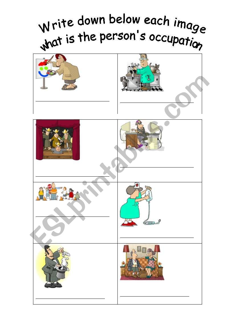 Occupations part 2 worksheet