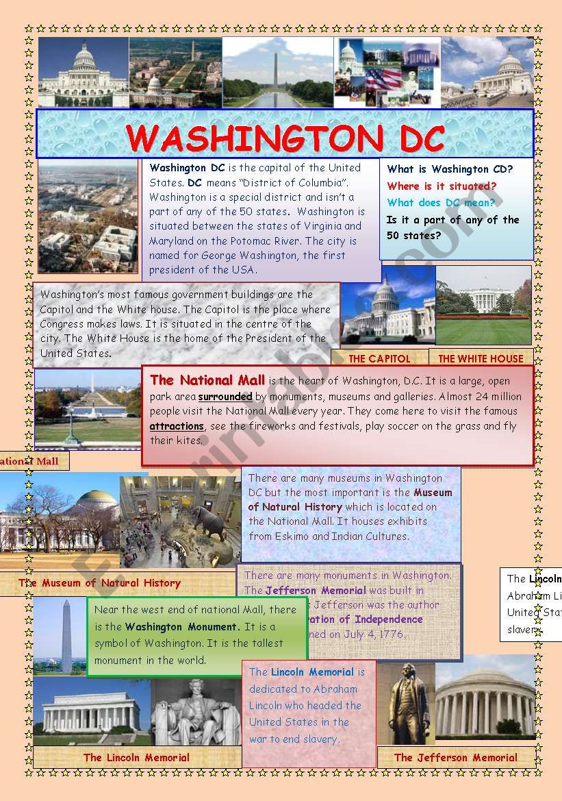 WASHINGTON DC worksheet