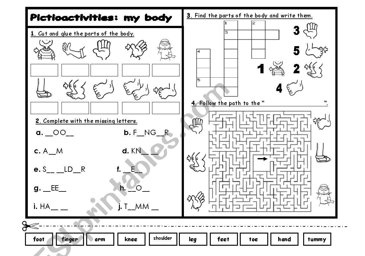 Pictioactivities: my body worksheet