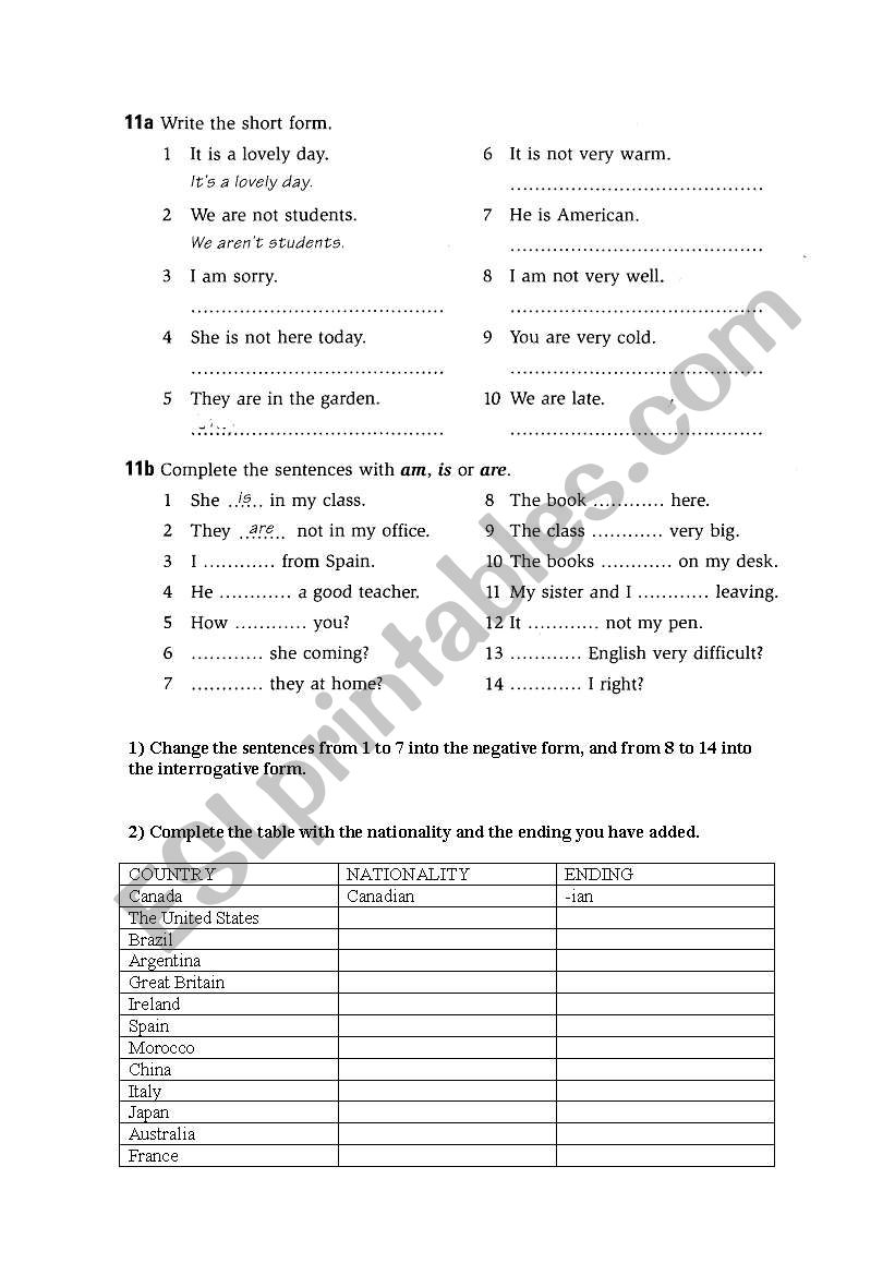 1st ESO worksheet