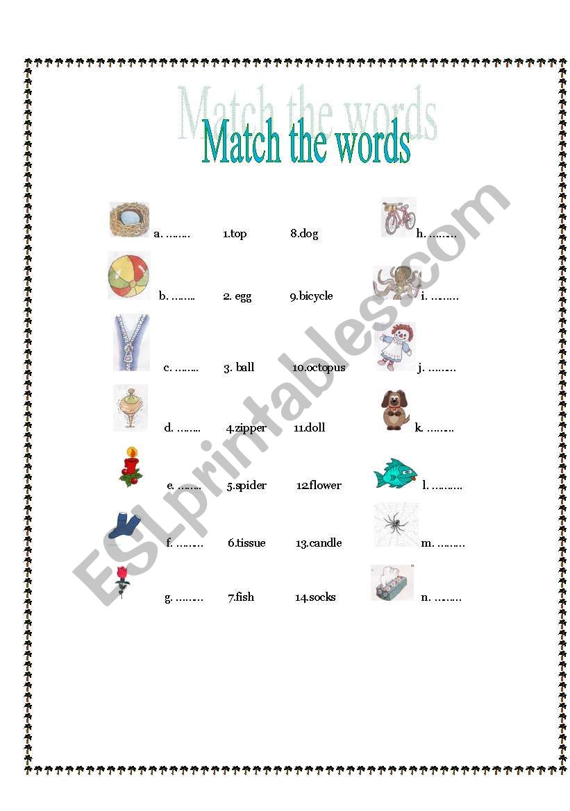 vocabulary worksheet