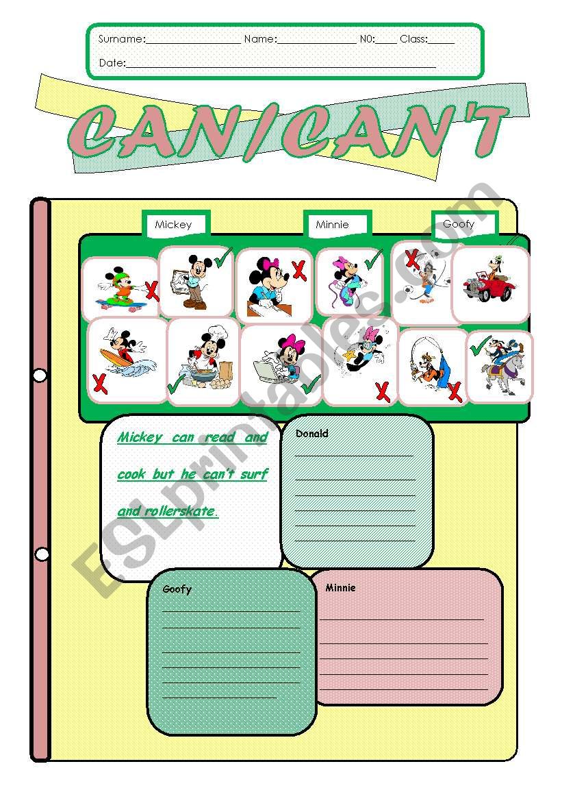 CAN/CANT worksheet