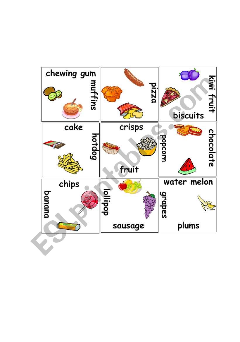 wordpuzzle snacks worksheet