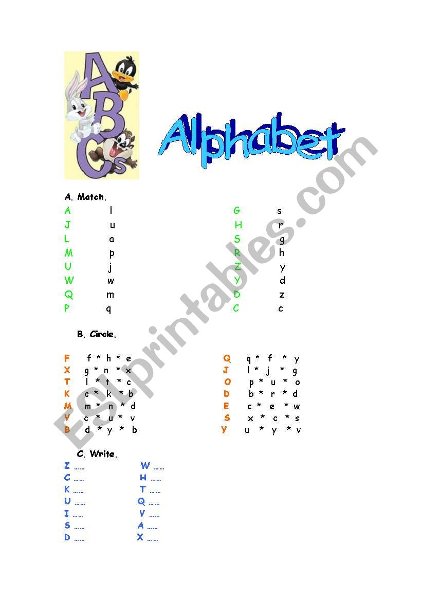 ABC exercises worksheet